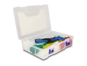 Delock Krabice se sadou kabelových úvazků s napínacím nástrojem, 350 kusů, různé barvy