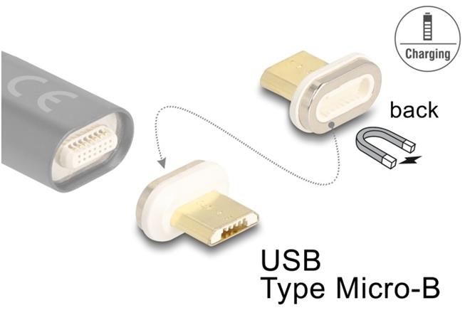 Delock Magnetický adaptér USB Typ Micro-B samec