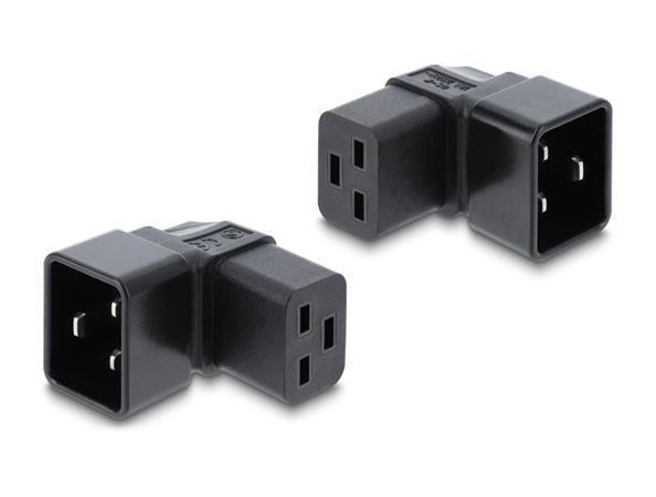 Delock Napájecí adaptér IEC 60320 – z C20 na C19, zástrčka / zásuvka, 16 A, 90°, pravoúhlý