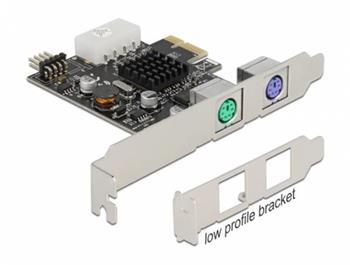 Delock PCI Express x1 Karta na 2 PS/2 a USB pinový konektor - Low Profile