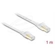 Delock Plochý spojovací kabel RJ45 Cat.8.1 U/FTP, až 40 Gbps, 1 m, bílý