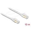 Delock Plochý spojovací kabel RJ45 Cat.8.1 U/FTP, až 40 Gbps, 10 m, bílý