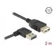 Delock Prodlužovací kabel EASY-USB 2.0 Typ-A samec pravoúhlý levý / pravý > USB 2.0 Typ-A samice 2 m
