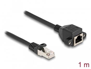Delock Prodlužovací kabel RJ50 ze zástrčky na zásuvku, S/FTP, 1 m, černý