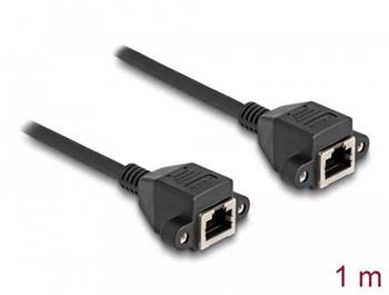 Delock Prodlužovací kabel RJ50 ze zásuvky na zásuvku, S/FTP, 1 m, černý