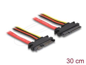 Delock Prodlužovací kabel SATA 6 Gb/s 22 pin samec > SATA 22 pin samice (5 V + 12 V) 30 cm