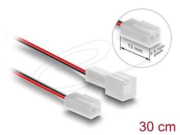 Delock Prodlužovací kabel ventilátoru ze zástrčky na zásuvku, 2 pinový, 30 cm