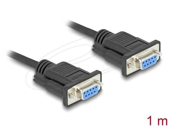 Delock Sériový kabel rozhraní RS-232 D-Sub9, ze zásuvkový na zásuvkový, délky 1m