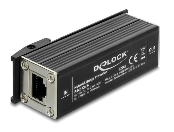 Delock Síťová přepěťová ochrana RJ45 montáž na DIN lištu