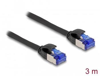 Delock Síťový kabel RJ45, Cat.6A, S/FTP, tenký, 3 m, černý