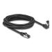 Delock Síťový kabel RJ45 Cat.8.1 S/FTP, zalomený dolů o 90° / přímý, 5 m, černý