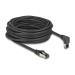 Delock Síťový kabel RJ45 Cat.8.1 S/FTP, zalomený nahoru o 90° / přímý, 10 m, černý