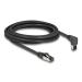 Delock Síťový kabel RJ45 Cat.8.1 S/FTP, zalomený nahoru o 90° / přímý, 3 m, černý