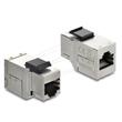 Delock Spojka modulu Keystone ze zásuvky RJ45 na zásuvku RJ45 Cat.6A s černou plastovou západkou, stíněná