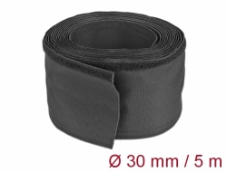 Delock Tkaninové opláštění s uzávěrem na suchý zip, 5 m x 30 mm, černé