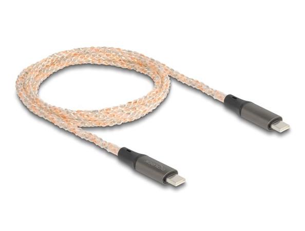 Delock USB 2.0 Kabel USB Type-C™ ze zástrčky na zástrčku, PD 3.0 100 W, s RGB osvětlením 1,20 m