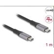 Delock USB 40 Gbps kabel USB Type-C™ samec na samec PD 3.1 240 W E-Marker 1 m šedá kovová