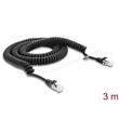 Delock Vinutý kabel rozhraní RJ50, ze zástrčky na zástrčku, 3 m, černý