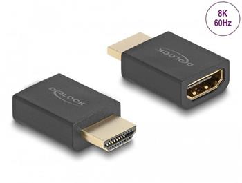 Delock Vysokorychlostní rozhraní HDMI s adaptérem sítě Ethernet, ze zástrčky na zásuvku, 8K 60 Hz, černé