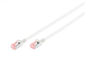 DIGITUS CAT 6 U-FTP slim patch cord, Cu, LSZH AWG 28/7, length 0.25 m, color grey