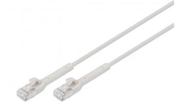 DIGITUS CAT 6A F-FTP ohebný propojovací kabel, Cu, TPE-LSZH AWG 32/7, délka 0.5 m, šedá