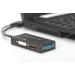 Digitus HDMI Kabelový převodník , HDMI - DP+DVI+VGA M-F/F/F, 0,2 m, Multi-Media 3v1, CE, bl, zlato