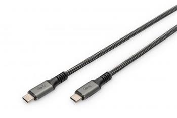 DIGITUS Připojovací kabel USB 4, TypC na TypeC, PP opletení AL-Housing 8K@60Hz, PD3.0, 40Gbits/s, 1m, bl.