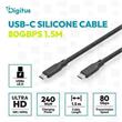 Digitus silikonový kabel USB4 verze 2.0, USB 80 Gbps, 1,5 m, černý