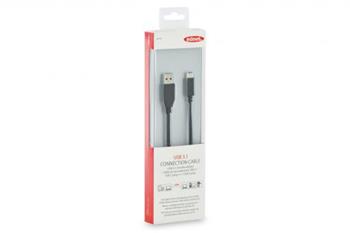 Edfnet Připojovací kabel USB typu C, typ C na A M/M, 1,0 m, 3A, 5 GB, verze 3.0, bl