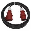 Emos 3 fázový venkovní prodlužovací kabel PM1105 - 25 m / 1 zásuvka / černý / guma / 400 V / 4 mm2