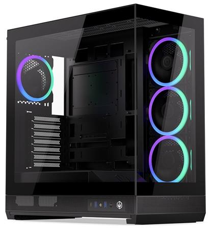 Endorfy Fishtank 6000 Corona,Skříň, E-ATX, 4× ARGB 120mm ventilátor, 2× USB 3.0, 1× USB-C, panorama, prosklená boč. a před.,úzká