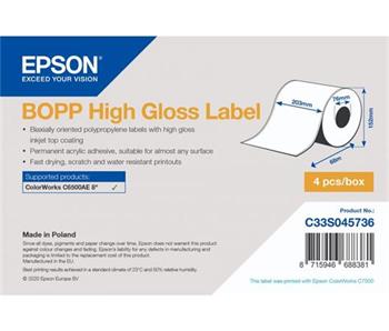EPSON BOPP High Gloss Label - Continuous Roll: 203mm x 68m