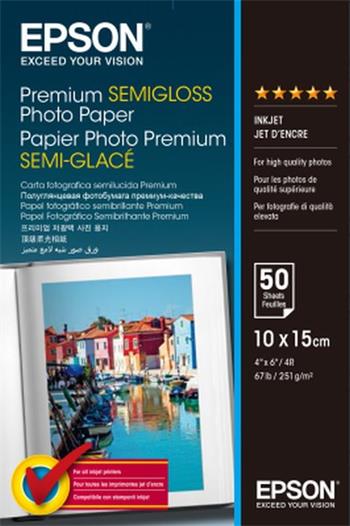 EPSON Paper Premium SemiGlossy Photo 10x15/251g/m2/ 50 Sheets