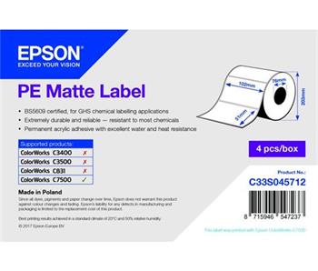 EPSON PE Matte Label - Die-cut Roll: 102mm x 51mm, 2310 labels