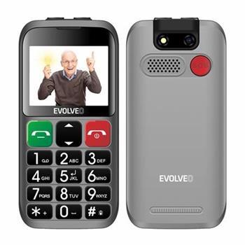 EVOLVEO EasyPhone ET, mobilní telefon pro seniory s nabíjecím stojánkem, stříbrn