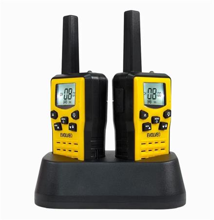 EVOLVEO FreeTalk 2W, PMR vysílačka s výkonem 0,5 a 2W, žlutočerná