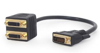 GEMBIRD A-DVI-2DVI-01 Adaptér/rozdvojka DVI-D samec na 2× DVI-D samice – 0,3 m, černý