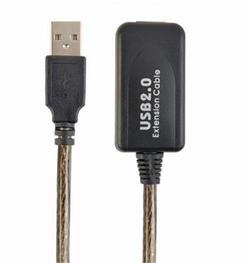 GEMBIRD CABLEXPERT Kabel USB 2.0 aktivní prodlužka, 10m, černá