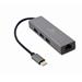 Gembird Gigabitový síťový adaptér USB-C s 3portovým rozbočovačem USB 3.1