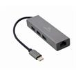 Gembird Gigabitový síťový adaptér USB-C s 3portovým rozbočovačem USB 3.1