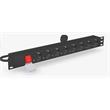 GEMBIRD rozvodná jednotka PDU s 8 zásuvkami Schuko, výška 1U, 10 A, zástrčka C14, kabel 3 m