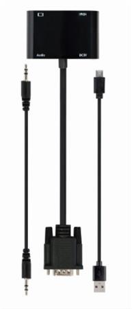 GEMBIRD VGA na HDMI + VGA adaptér kabel 0,15 m černý