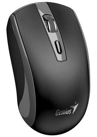 Genius ECO-8150 Myš, bezdrátová, optická, 1200DPI, 4 tlačítka, Copilot, 2,4GHz, USB-A dongle, USB-C nabíjení, černo-šedá
