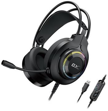 Genius GX GAMING HS-GX580U, Headset, herní, náhlavní, drátový, mikrofon, ovládán