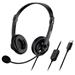 Genius HS-230U, Headset, náhlavní, drátový, s mikrofonem, ovládání hlasitosti, kabel 2,4 m, USB-C, černý