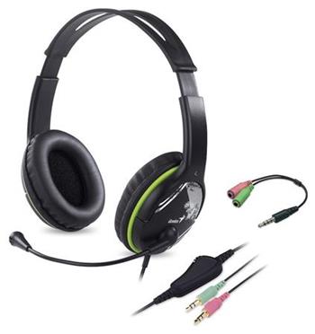 Genius HS-400A Headset, herní, drátový, náhlavní, mikrofon, ovládání hlasitosti,