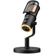 Genius MIC-S400U, Mikrofon, streamovací, kardioidní, kondenzátorový, RGB LED, pop filtr, USB, USB-C, 1,8m, černý