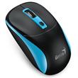 Genius NX-7123 Myš, bezdrátová, optická, 1200DPI, 4 tlačítka, Copilot, 2,4GHz, USB-A, 1× AA baterie, černo-modrá