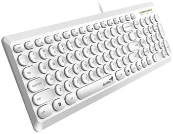 GENIUS Slimstar Q200 Klávesnice, drátová, USB, CZ+SK layout, bílá