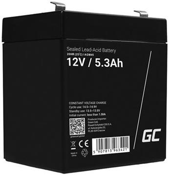 Green Cell AGM VRLA 12V 5.3Ah maintenance-free battery for the alarm system, cash register, toys